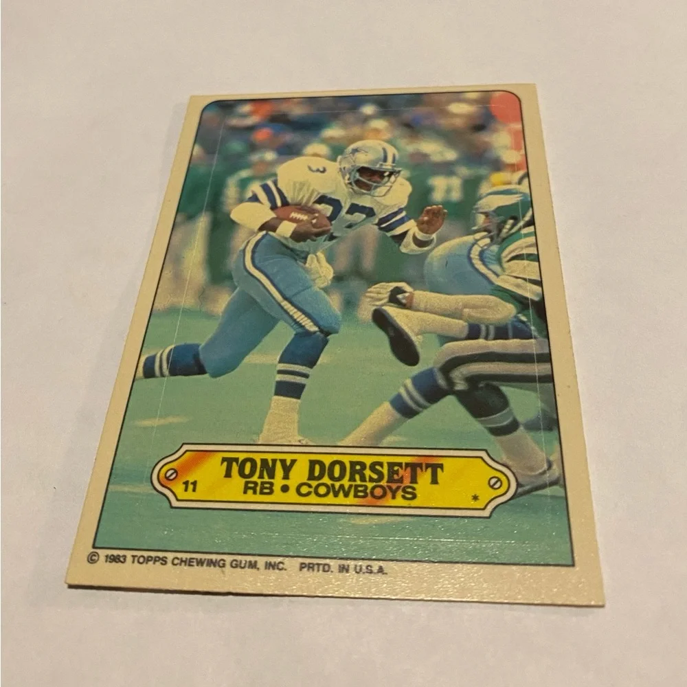 Tony Dorsett 1983 Rare! Topps NFL Sticker Football Card #11 Dallas Cowboys